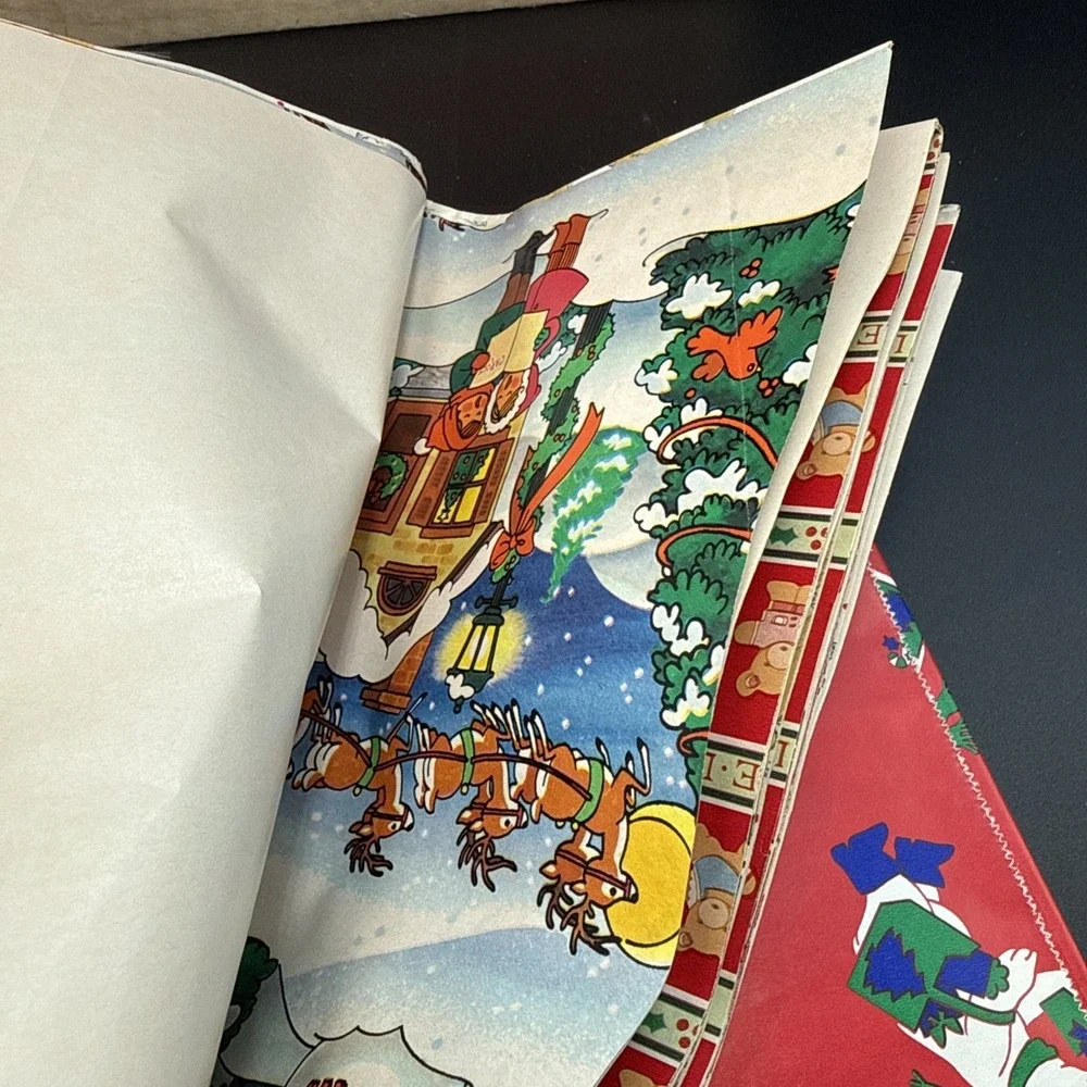 Vintage 1986 Artfaire Toy Wrapping Paper‎ Kit Paper And Bows